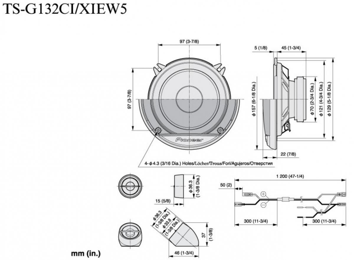 Размер колонок. Автомобильная акустика Pioneer TS-g132ci. Чертеж динамика 13 см TS-g13221. Габариты 13 см динамиков. Автомобильные колонки 13 размер разъема.