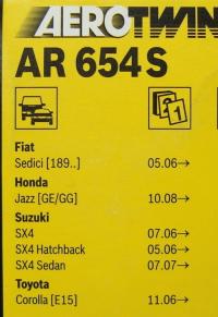 Комплект бескаркасных щёток Bosch Aerotwin AR654S 650/340 мм 3397007570 - фото 2