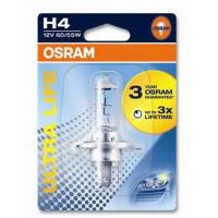 Лампа галогенная Osram Р43 Ultra Life 12В H4 60/55Вт блистер 64193ULT01ВБЛ