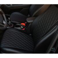 Автомобильные чехлы Seintex VW PASSAT B6, B7 Ромб черный экокожа 88960 - фото 3